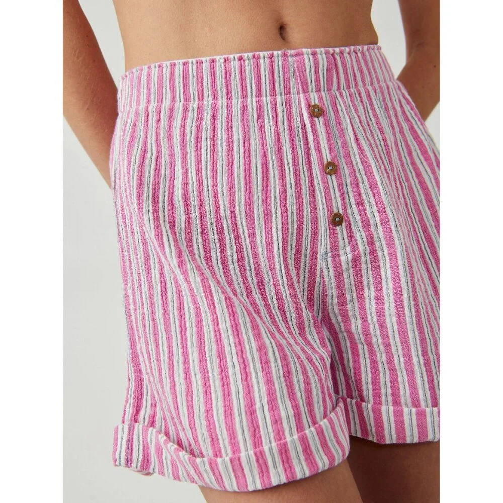 FREE PEOPLE Sunday Morning Boxer / Pink Stripes - Picture 3 of 6